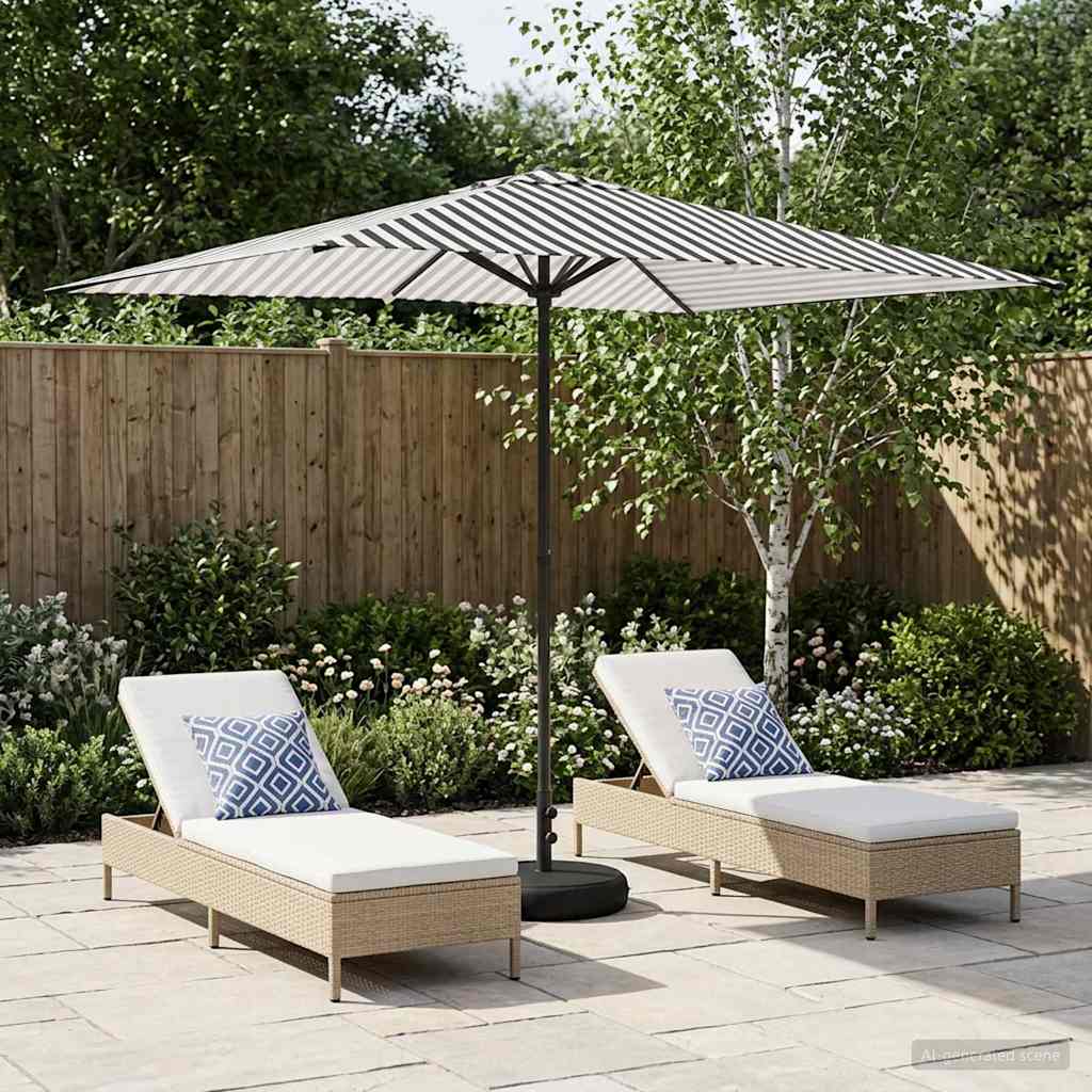 Tuinparasol met Basis 200 x 300 cm Polyester Rechthoekig