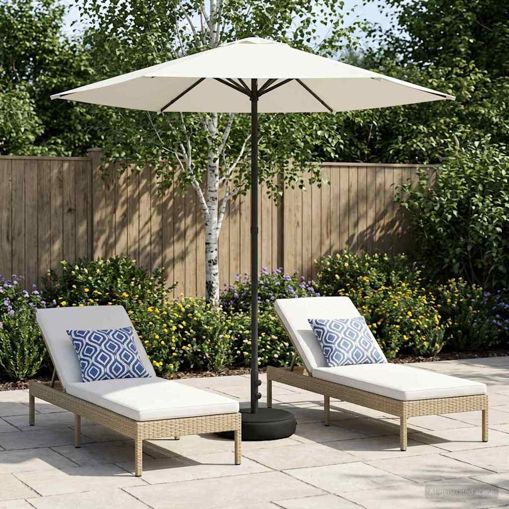 Tuinparasol met Basis 230 x 230 cm Polyester Rechthoekig – afbeelding 1