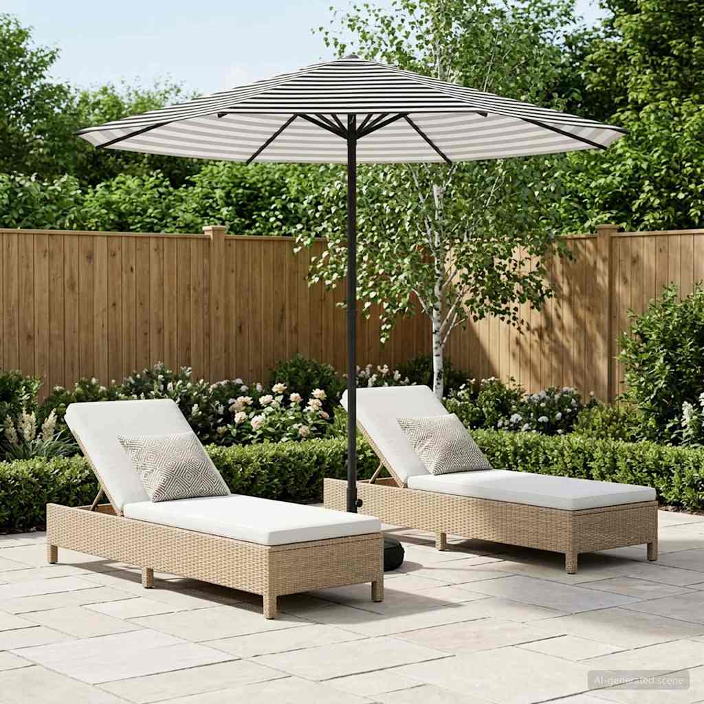 Tuinparasol met Basis 230 x 230 cm Polyester Rechthoekig