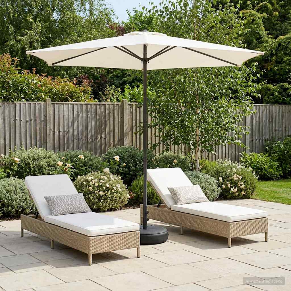Tuinparasol met Basis 270 x 270 cm Polyester Rechthoekig
