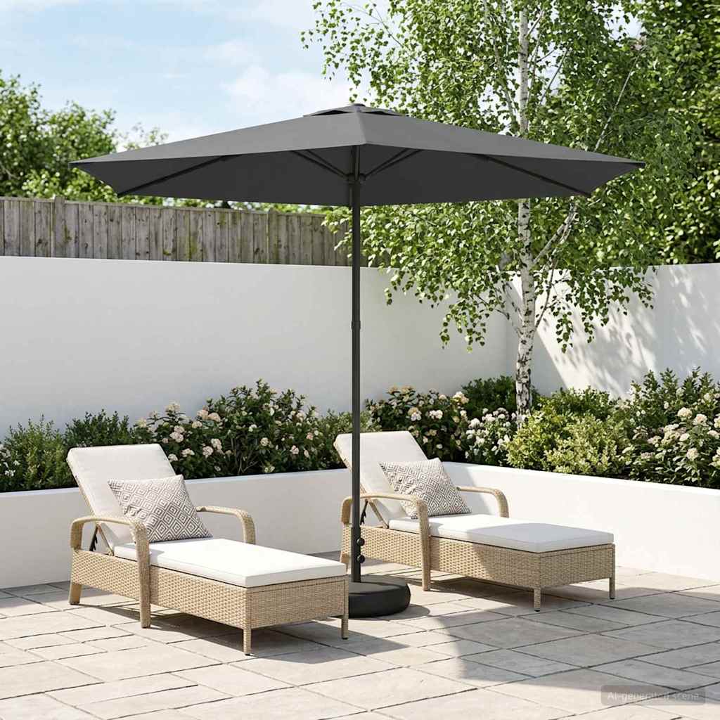 Tuinparasol met Basis 270 x 270 cm Polyester Rechthoekig