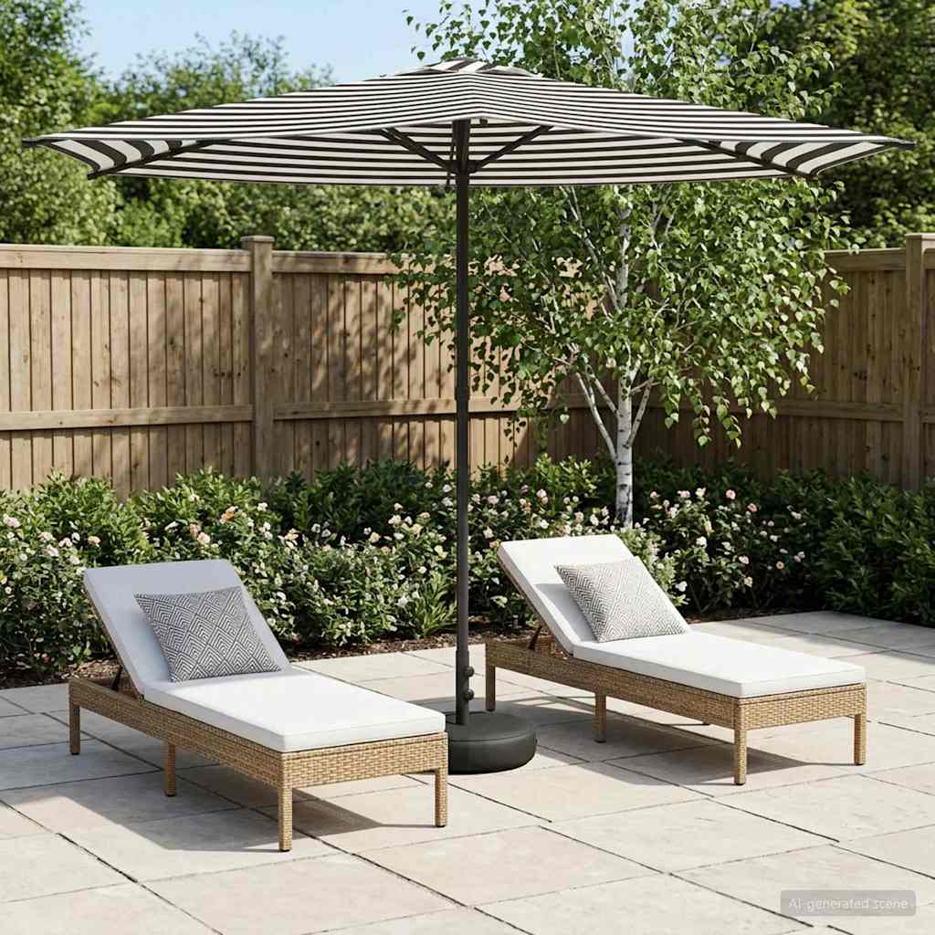 Tuinparasol met Basis 270 x 270 cm Polyester Rechthoekig