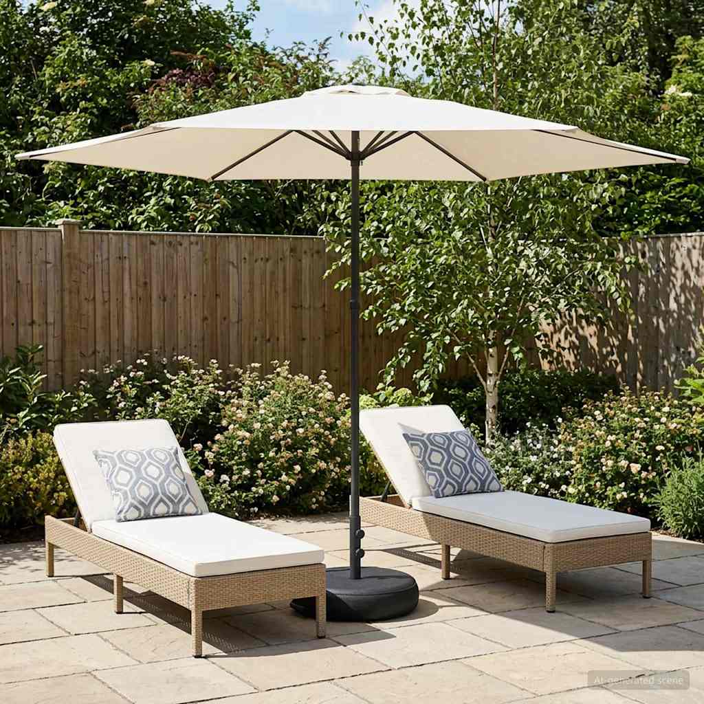 Tuinparasol met Basis 300 x 300 cm Polyester Rechthoekig