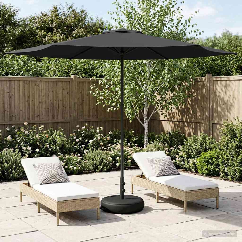Tuinparasol met Basis 300 x 300 cm Polyester Rechthoekig – afbeelding 1