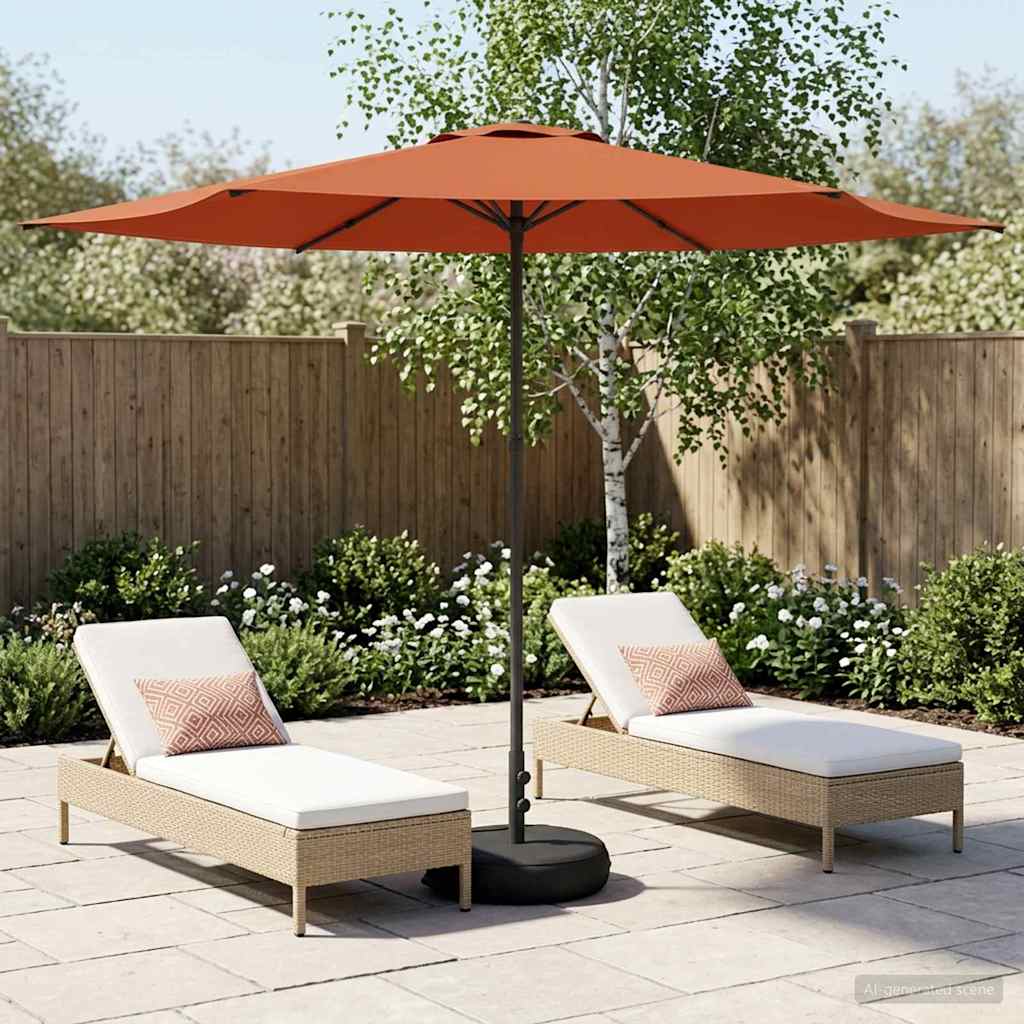 Tuinparasol met Basis 300 x 300 cm Polyester Rechthoekig – afbeelding 1
