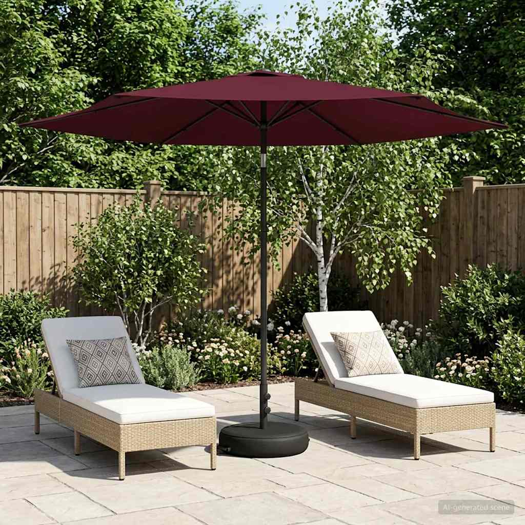 Tuinparasol met Basis 300 x 300 cm Polyester Rechthoekig