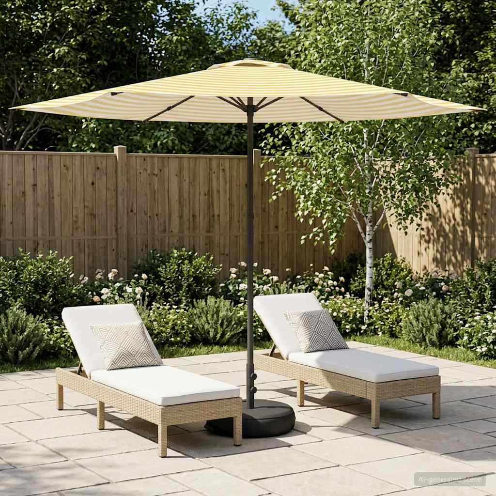 Tuinparasol met Basis 300 x 300 cm Polyester Rechthoekig