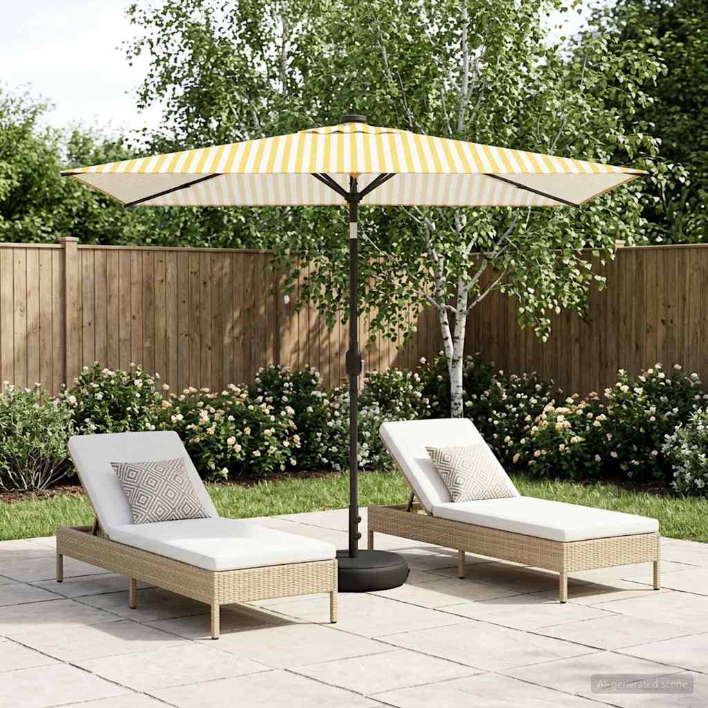 Tuinparasol met LED-lampen en voet 200 x 300 cm Polyester