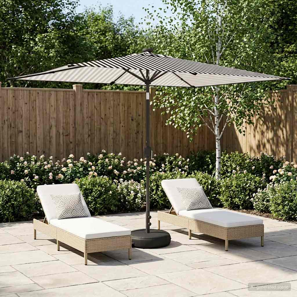 Tuinparasol met LED-lampen en voet 200 x 300 cm Polyester