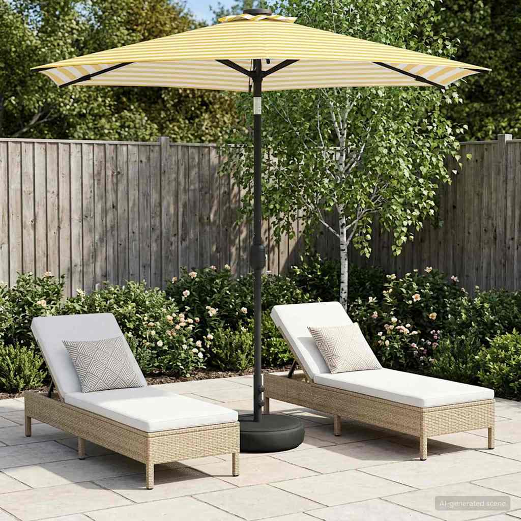 Tuinparasol met LED-lampen en voet 230 x 230 cm Polyester – afbeelding 1