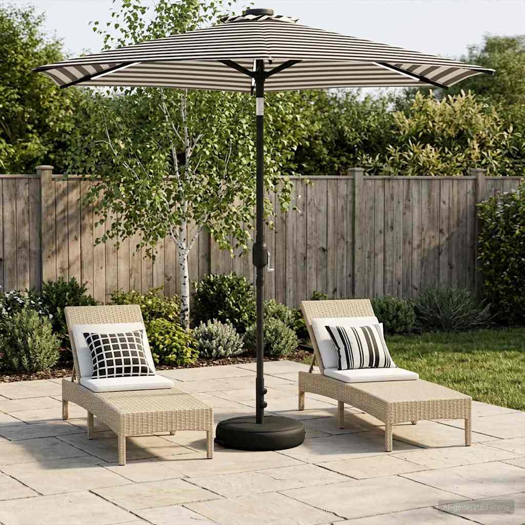 Tuinparasol met LED-lampen en voet 230 x 230 cm Polyester