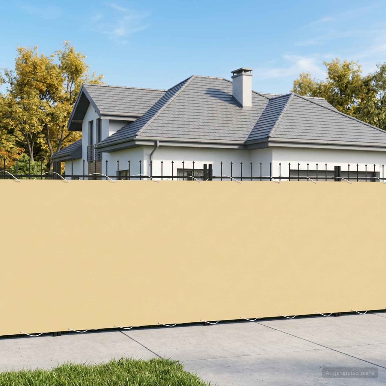Balkon Privacy Scherm 150 x 800 cm Stof met PU-coating Zand – afbeelding 1