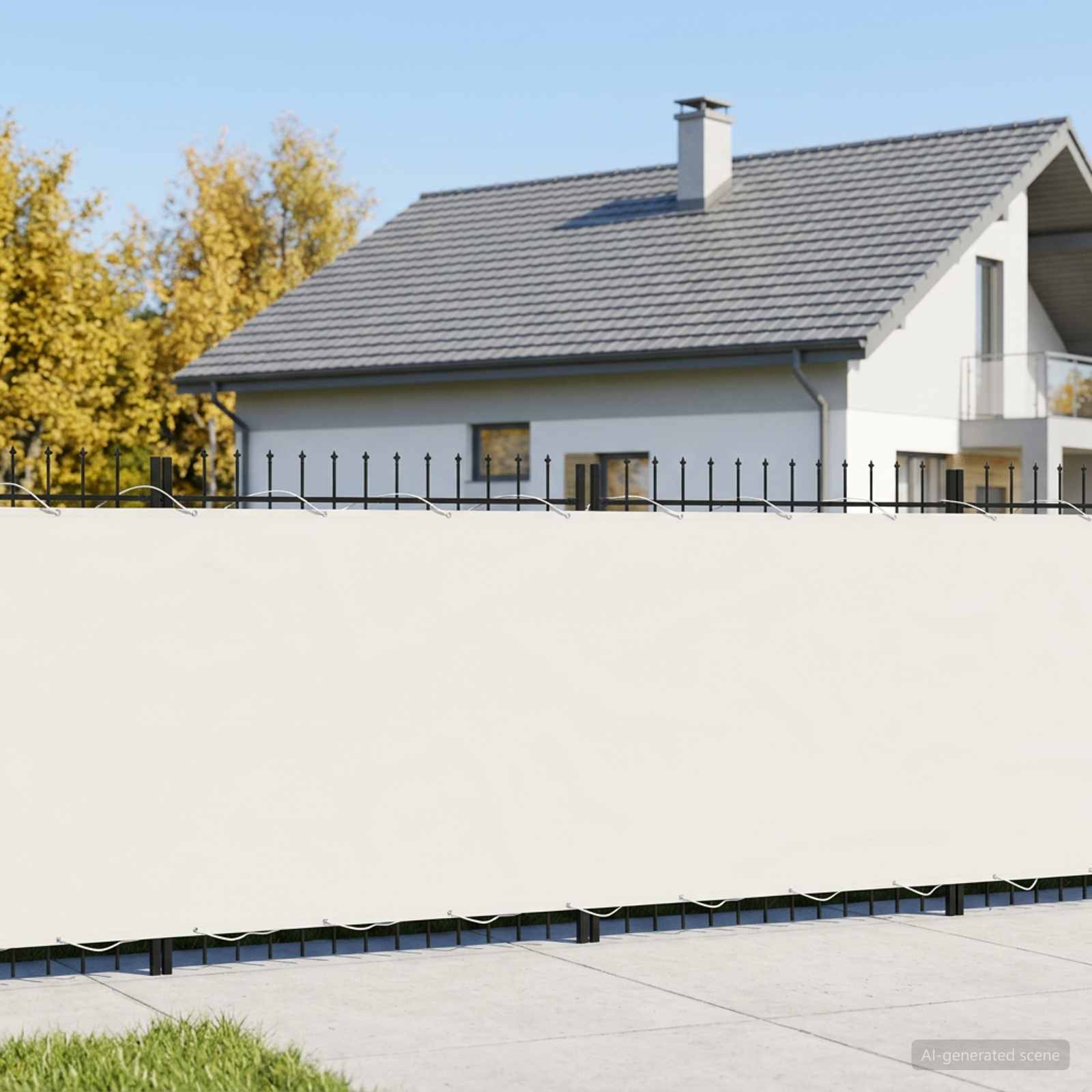 Balkon Privacy Scherm 200 x 200 cm Stof met PU-coating Wit