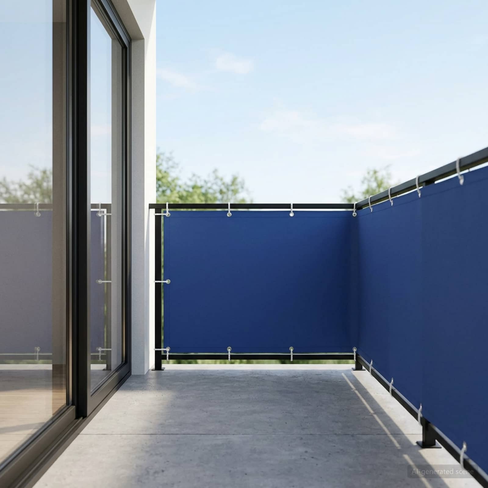 Balkon Privacy Scherm 150 x 500 cm Stof met PU-coating Blauw
