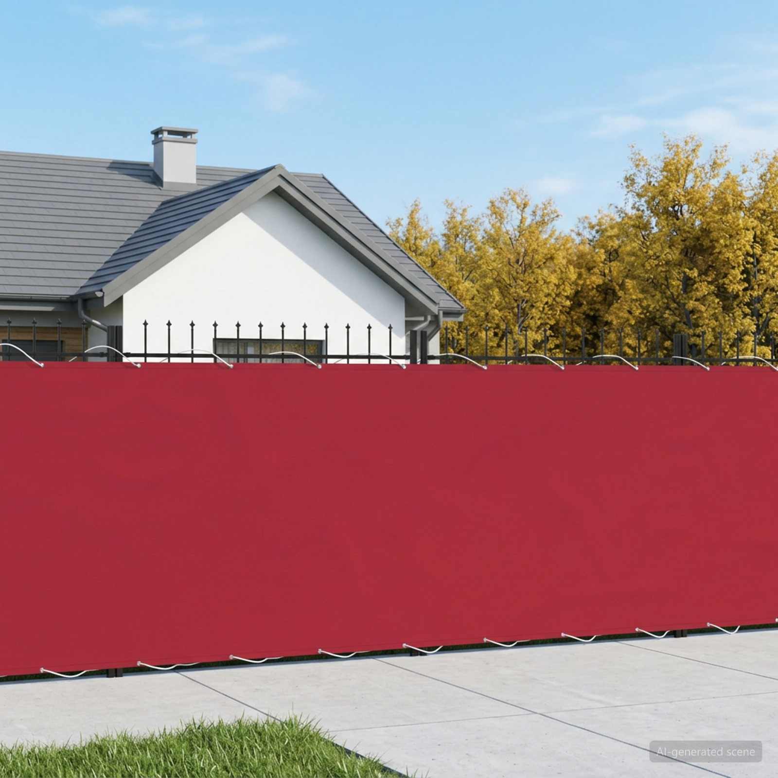 Balkon Privacy Scherm 200 x 700 cm Stof met PU-coating Rood – afbeelding 1