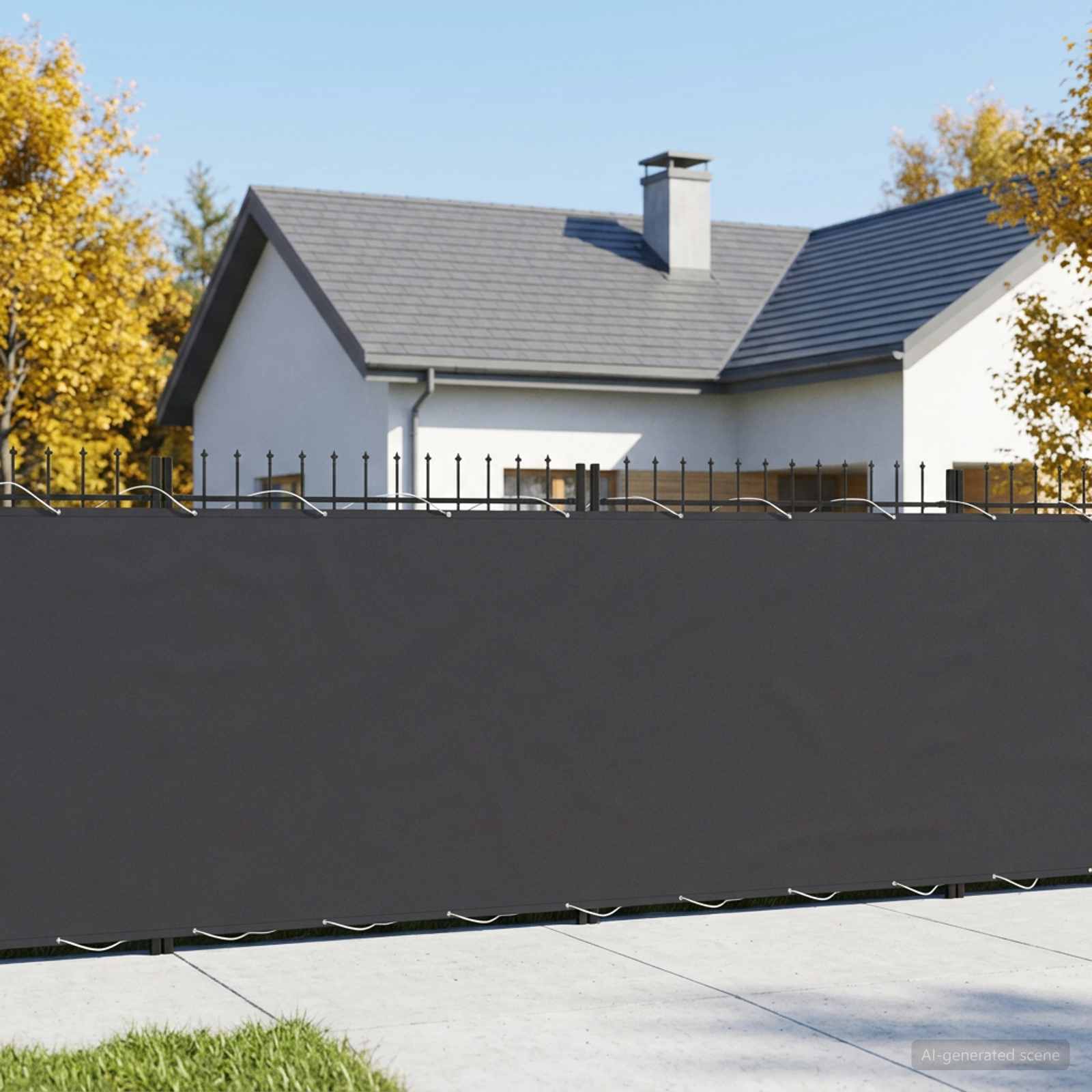 Balkon Privacy Scherm 180 x 600 cm Stof met PU-coating Zwart