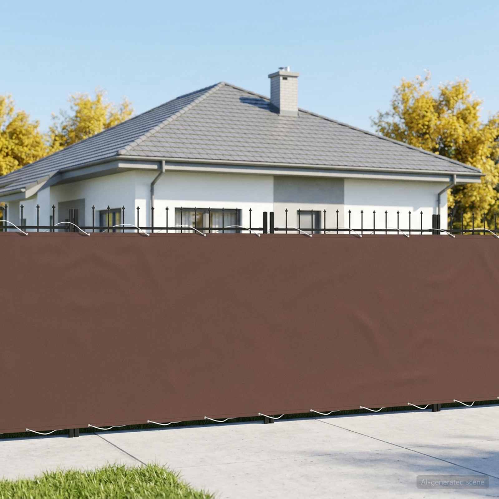 Balkon Privacy Scherm 150 x 400 cm Stof met PU-coating Bruin – afbeelding 1