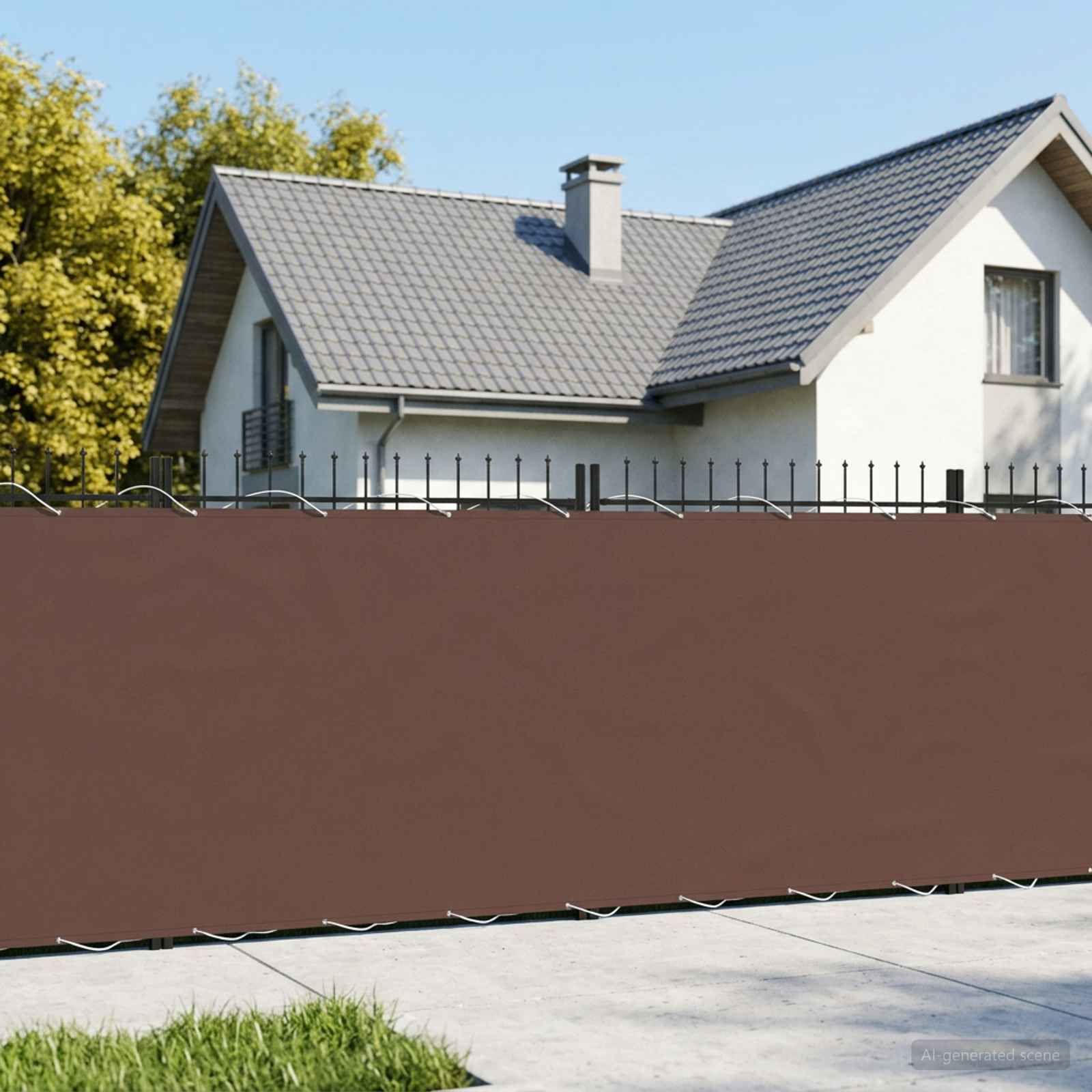 Balkon Privacy Scherm 180 x 400 cm Stof met PU-coating Bruin – afbeelding 1