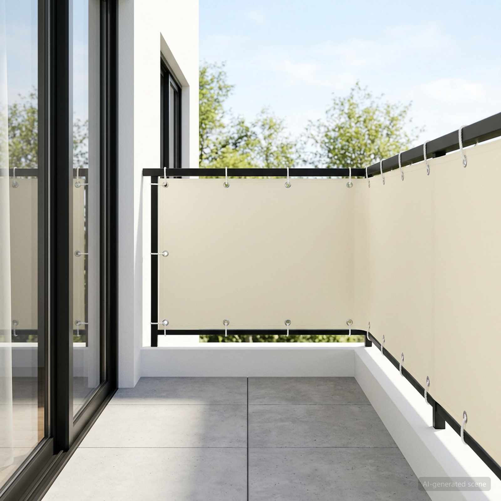 Balkon Privacy Scherm 1,2 x 15 m Stof met PU-coating