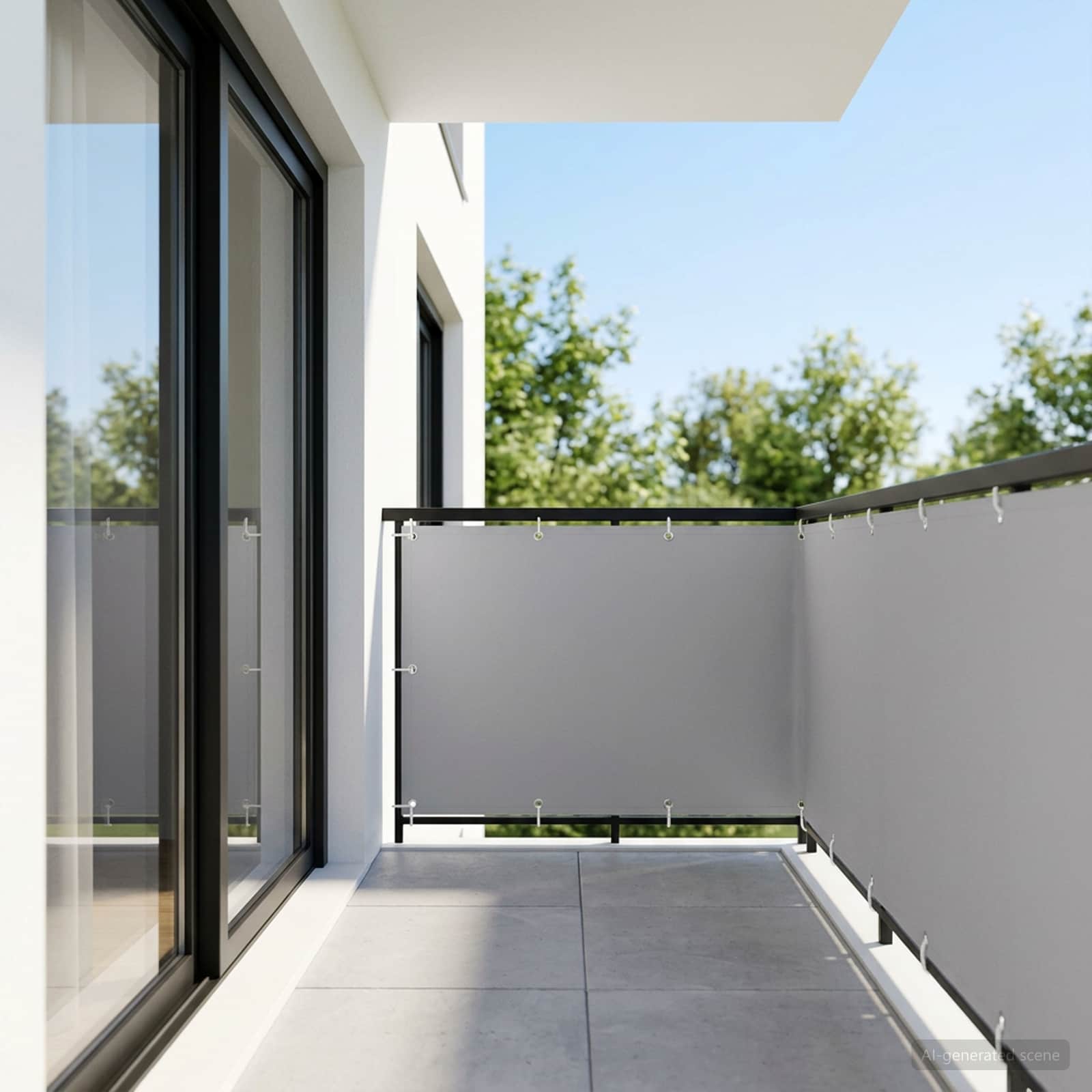 Balkon Privacy Scherm 1,2 x 25 m Stof met PU-coating Lichtgrijs