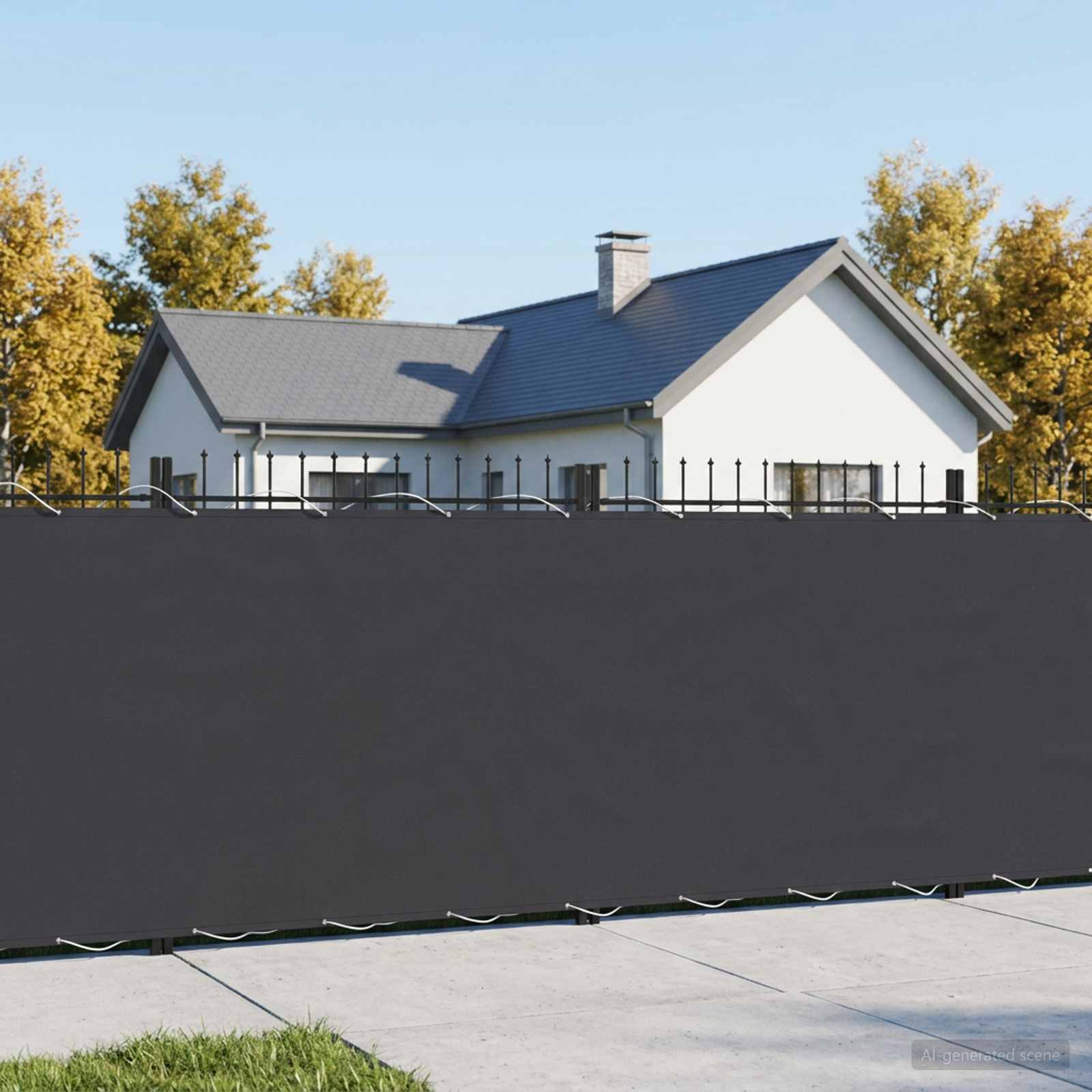 Balkon Privacy Scherm 1,2 x 25 m Stof met PU-coating Zwart