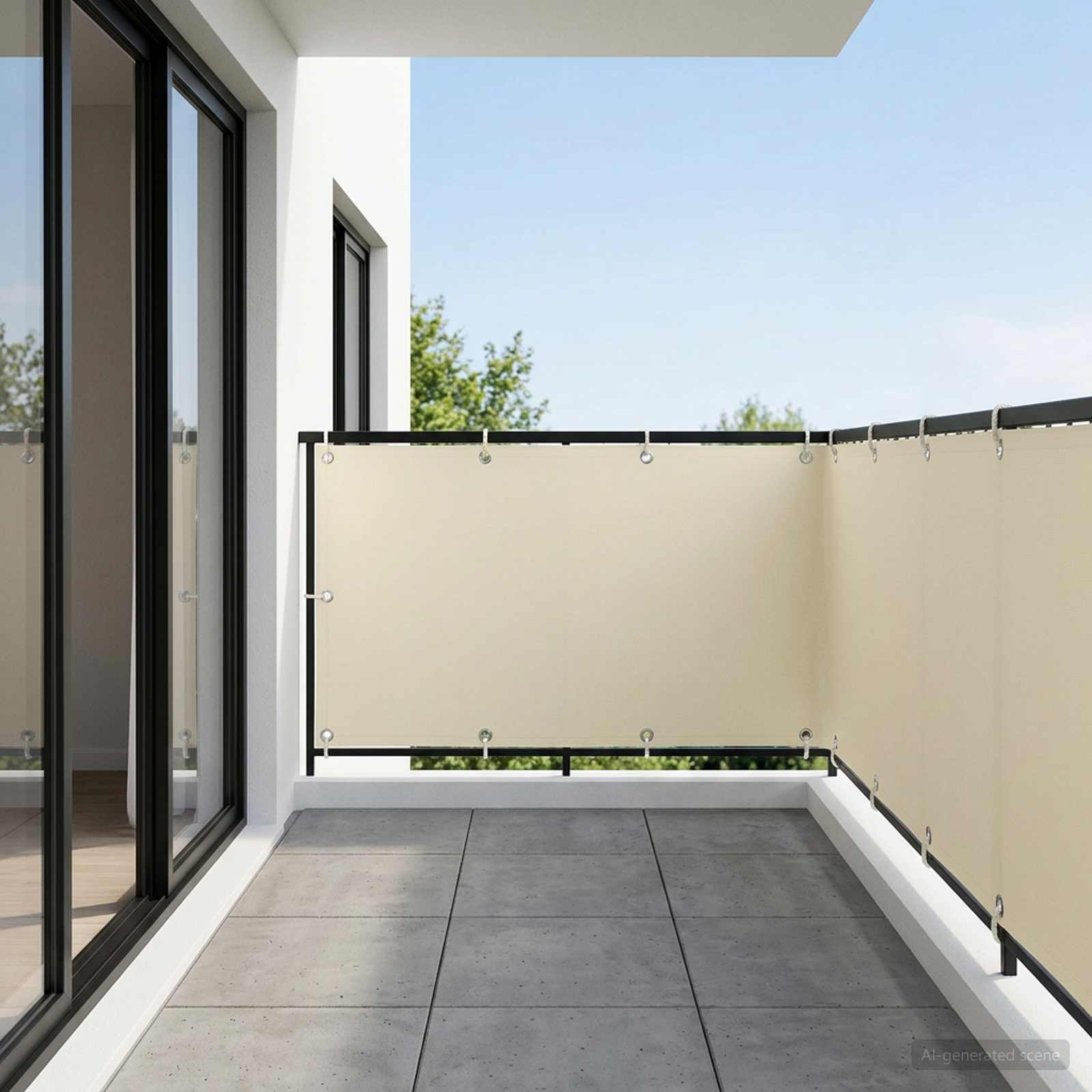 Balkon Privacy Scherm 1,5 x 15 m Stof met PU-coating