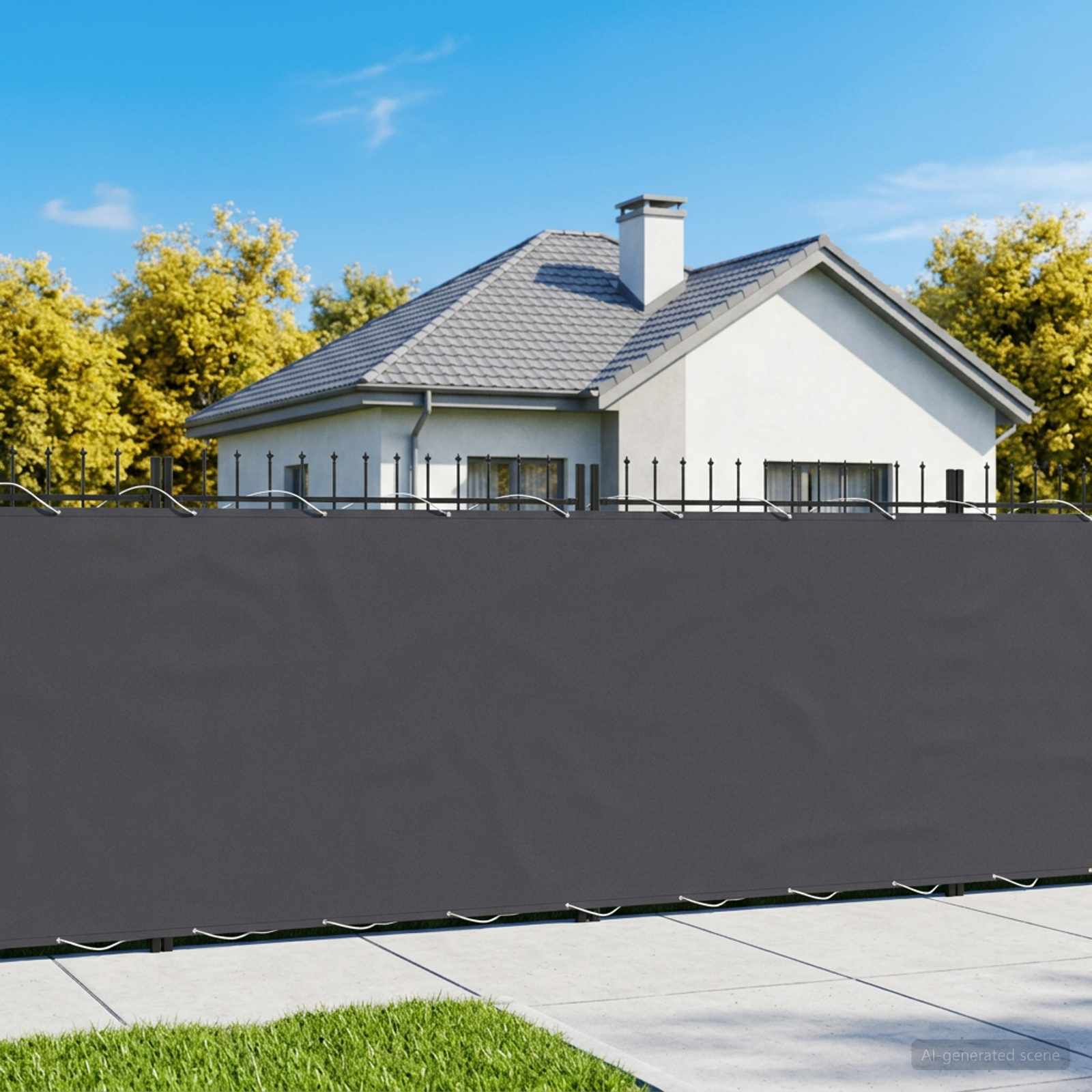 Balkon Privacy Scherm 1,5 x 25 m Stof met PU-coating Zwart