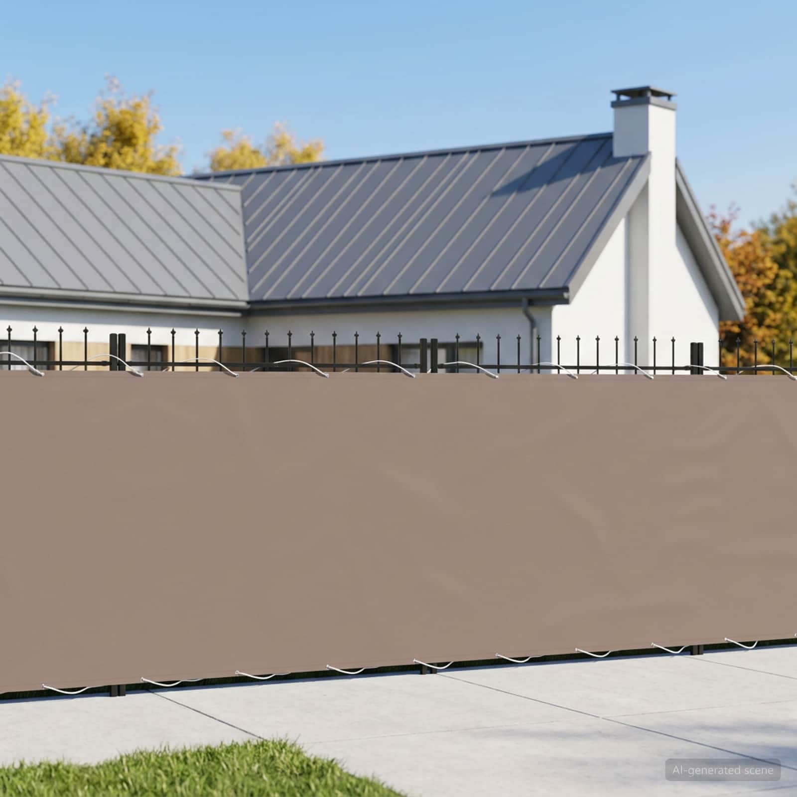 Balkon Privacy Scherm 1,8 x 15 m Stof met PU-coating Taupe