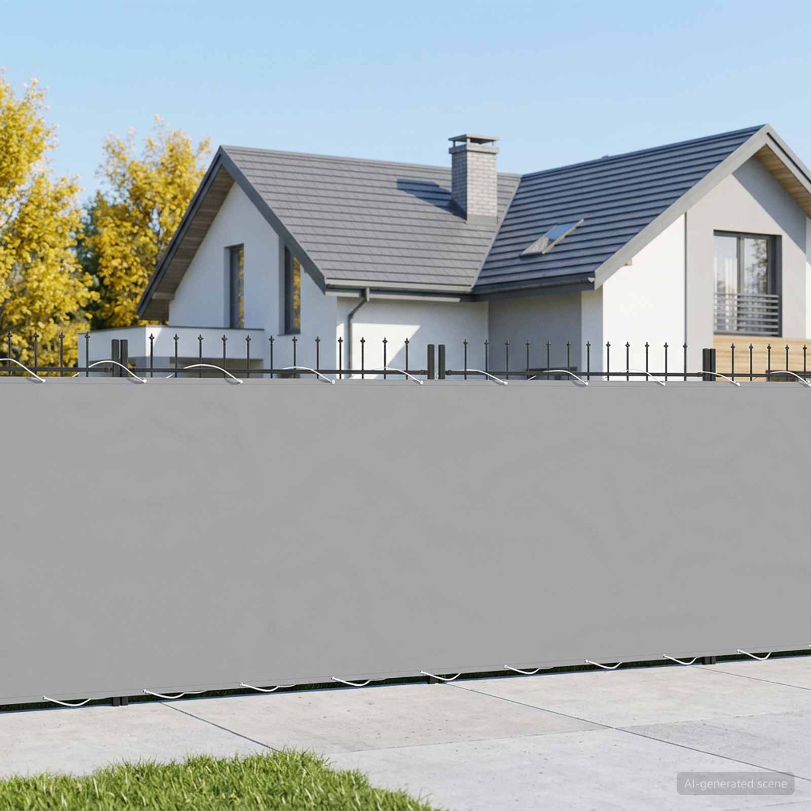 Balkon Privacy Scherm 1,8 x 25 m Stof met PU-coating Lichtgrijs