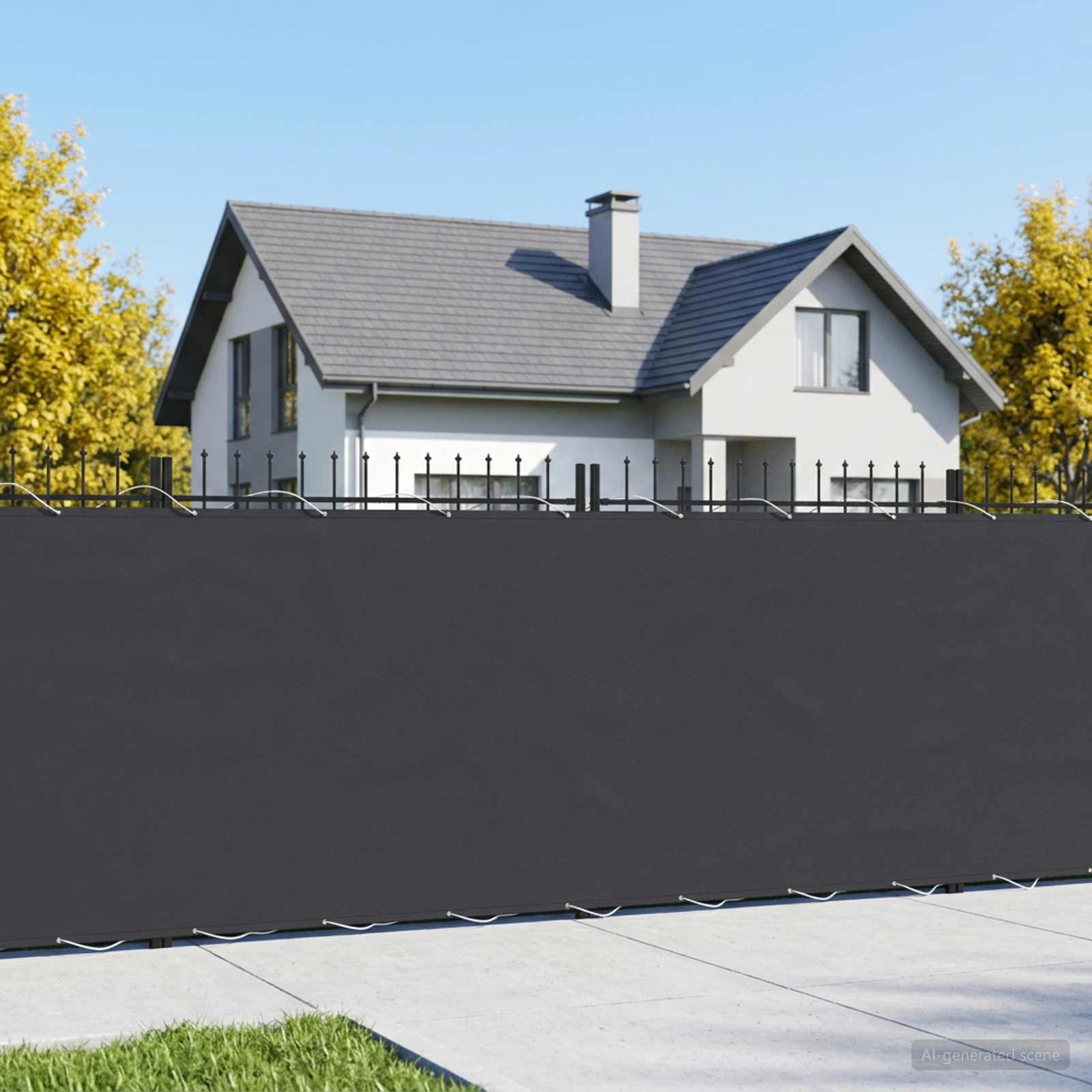 Balkon Privacy Scherm 1,8 x 25 m Stof met PU-coating Zwart