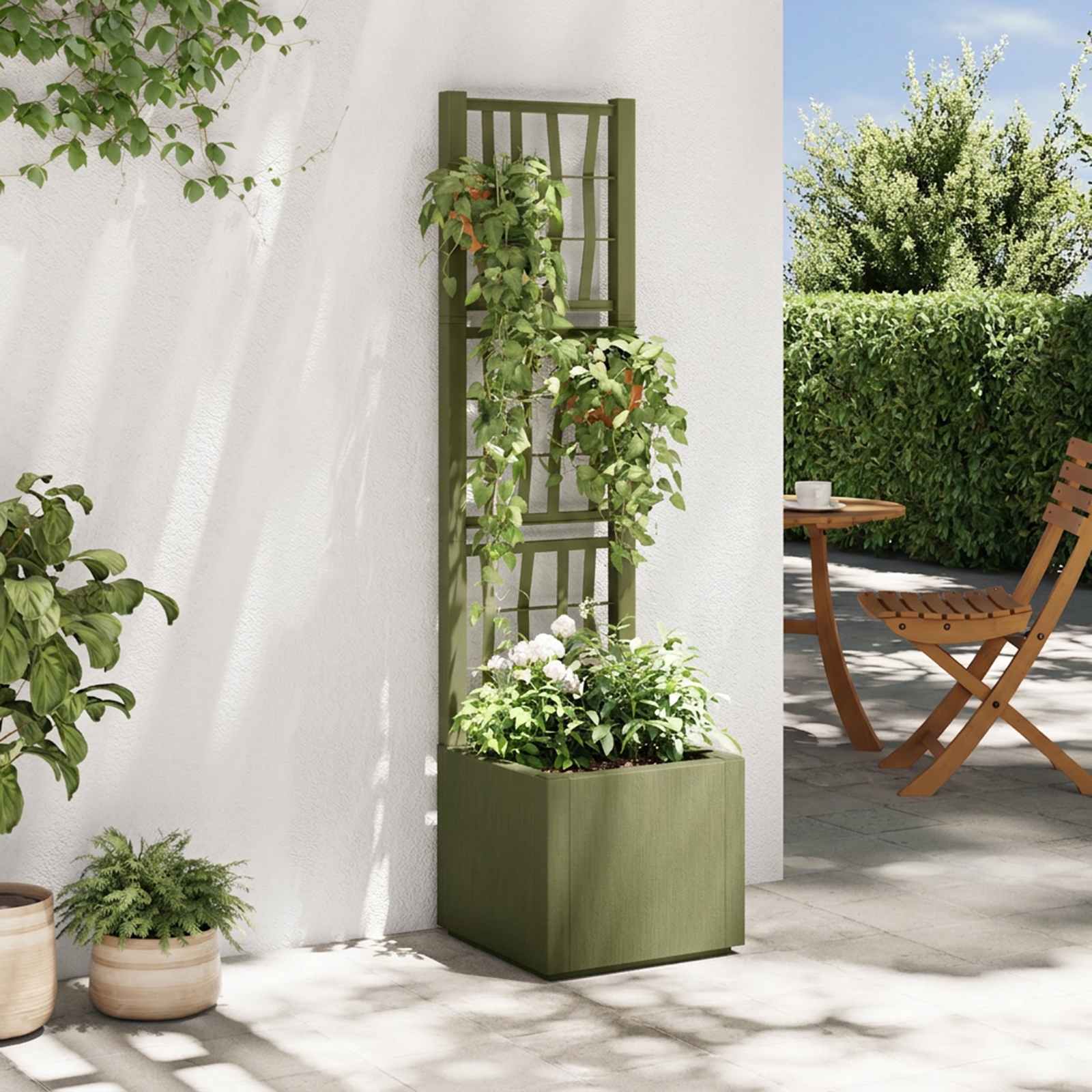 Tuindruppel met Trellis Groen 36 x 36 x 140 cm PP