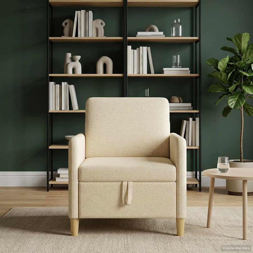 Bank met opslag Crèmekleurig 72 x 78 x 87 cm Polyester – afbeelding 1