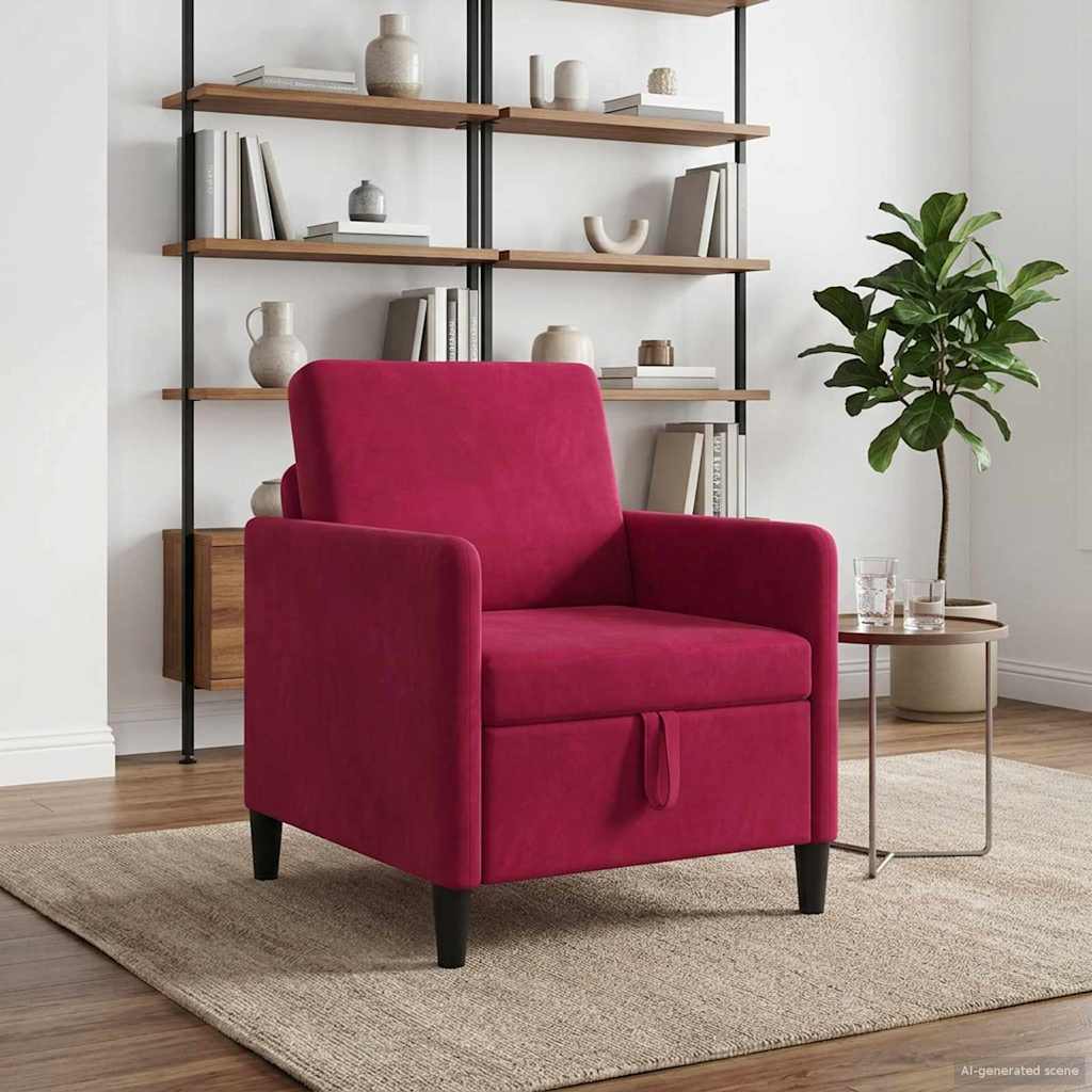Bank met opslag Wijnrood 72 x 78 x 87 cm Polyester