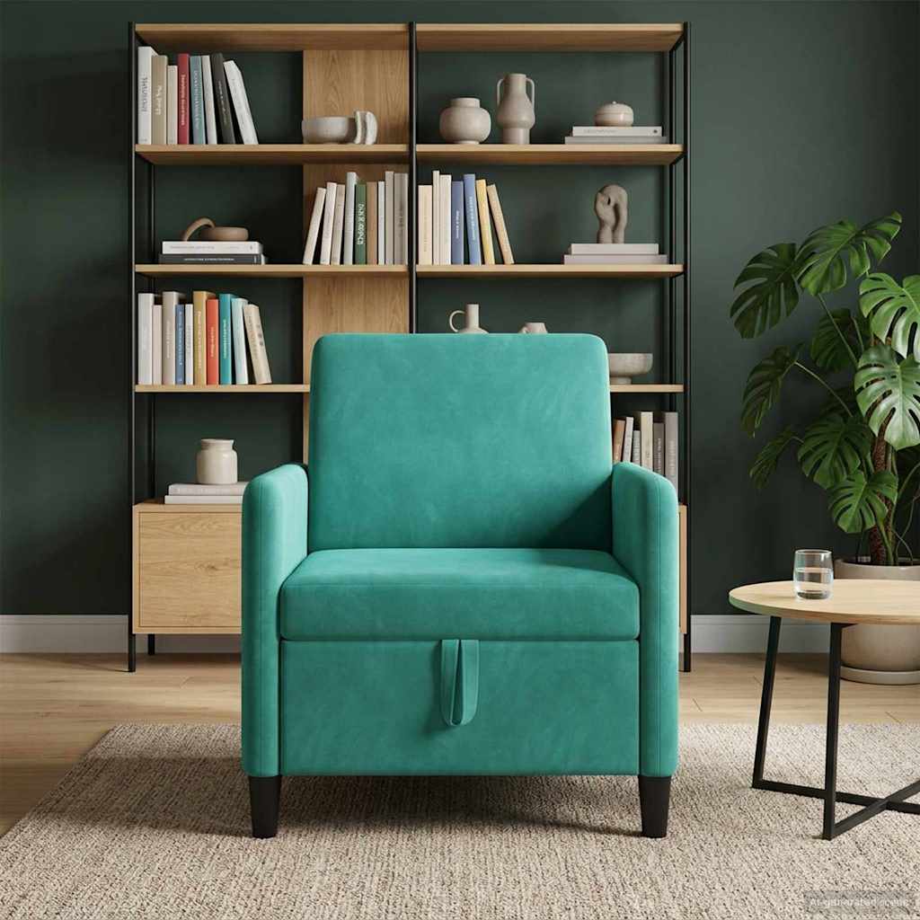 Bank met opslag Turquoise 72 x 78 x 87 cm Polyester – afbeelding 1