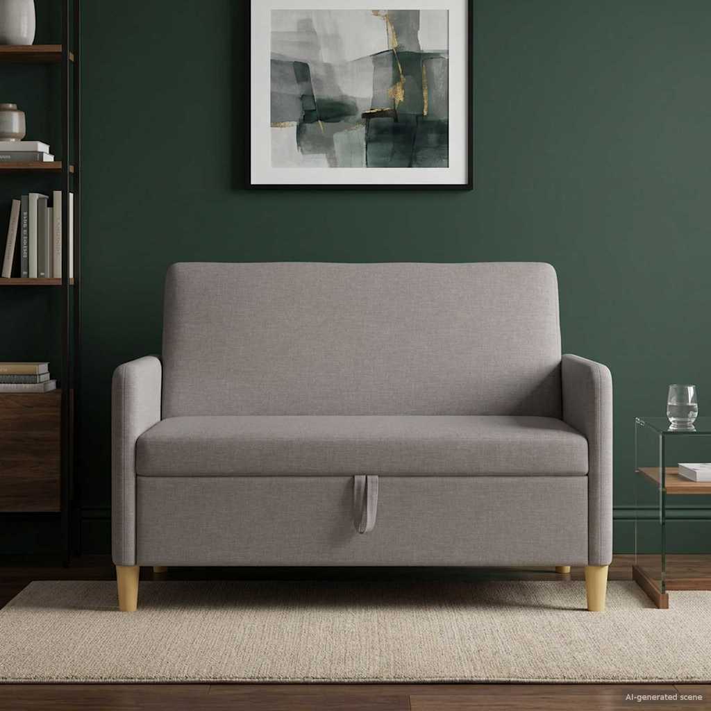 Bank met opslag Taupe 122 x 78 x 87 cm Polyester – afbeelding 1