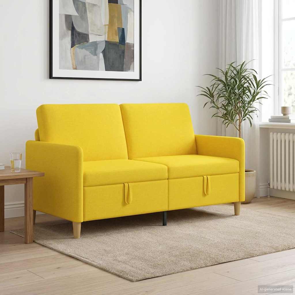 Bank met opslag Lichtgeel 152 x 78 x 87 cm Polyester – afbeelding 1