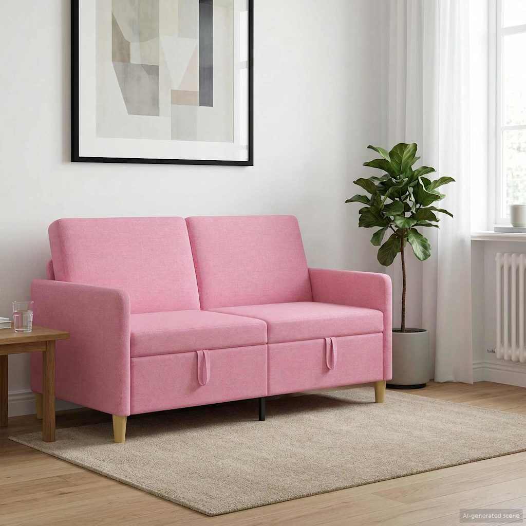 Bank met opslag Roze 152 x 78 x 87 cm Polyester – afbeelding 1