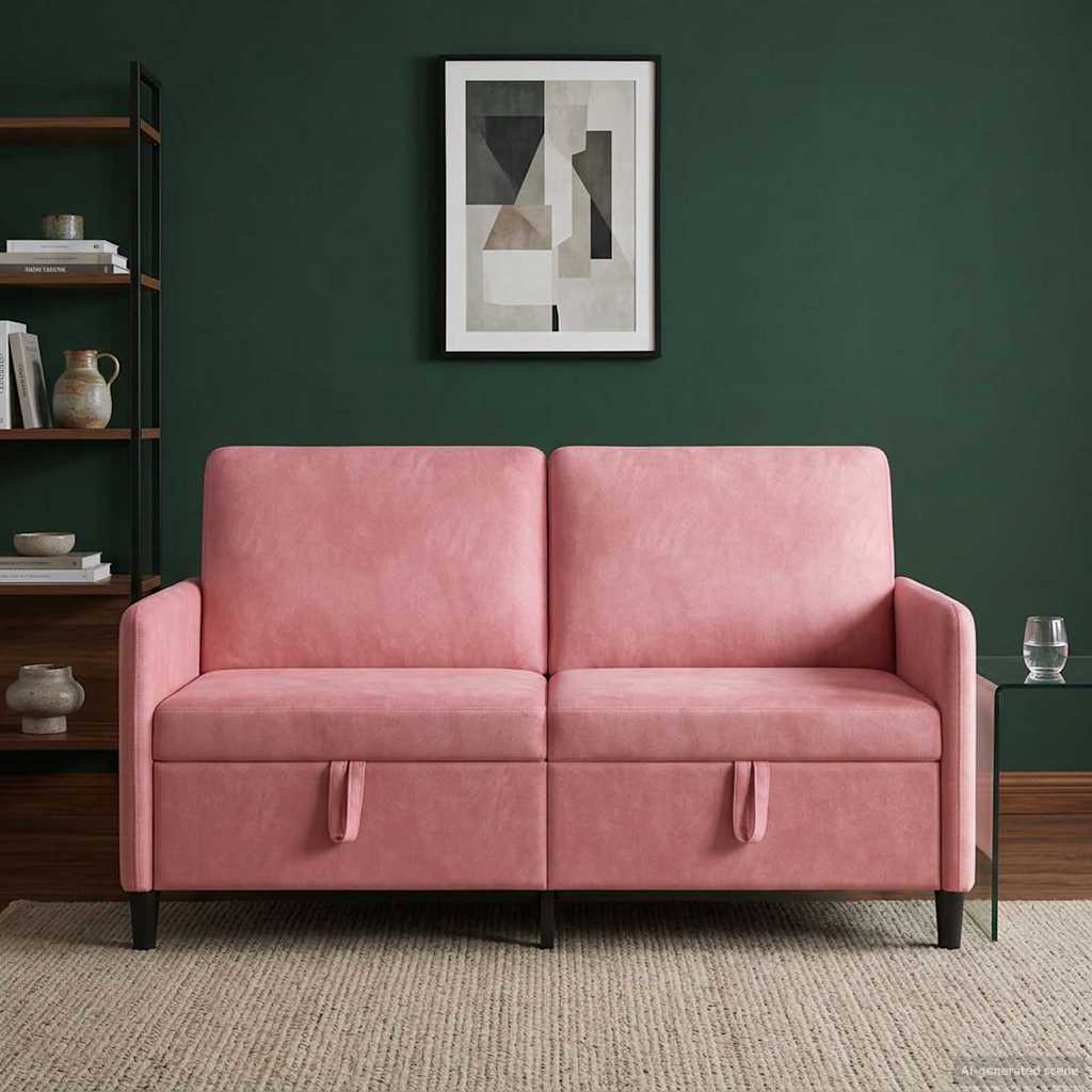 Bank met opslag Roze 152 x 78 x 87 cm Polyester – afbeelding 1