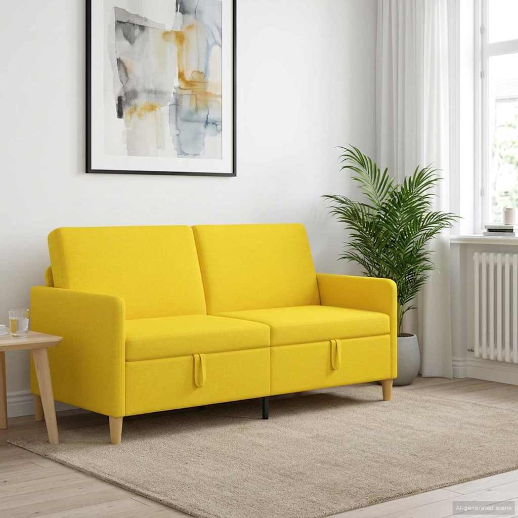 Bank met opslag Lichtgeel 172 x 78 x 87 cm Polyester – afbeelding 1