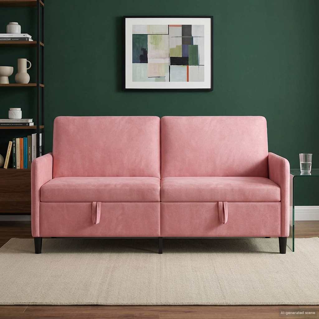 Bank met opslag Roze 172 x 78 x 87 cm Polyester – afbeelding 1