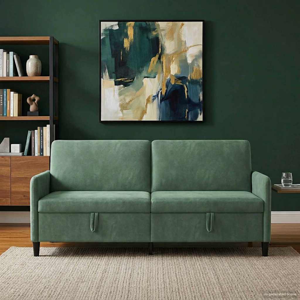 Bank met opslag Zeegroen 192 x 78 x 87 cm Polyester – afbeelding 1