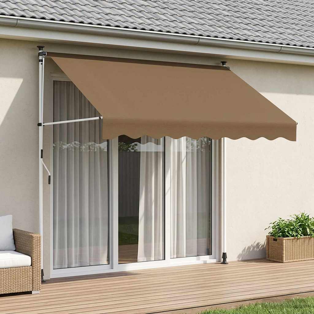 Handmatig uitschuifbare luifel Beige 100 cm