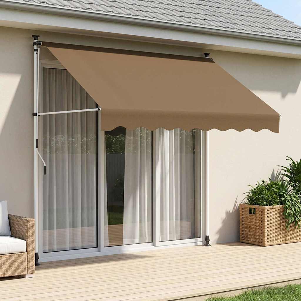 Handmatig uitschuifbare luifel Beige 150 cm