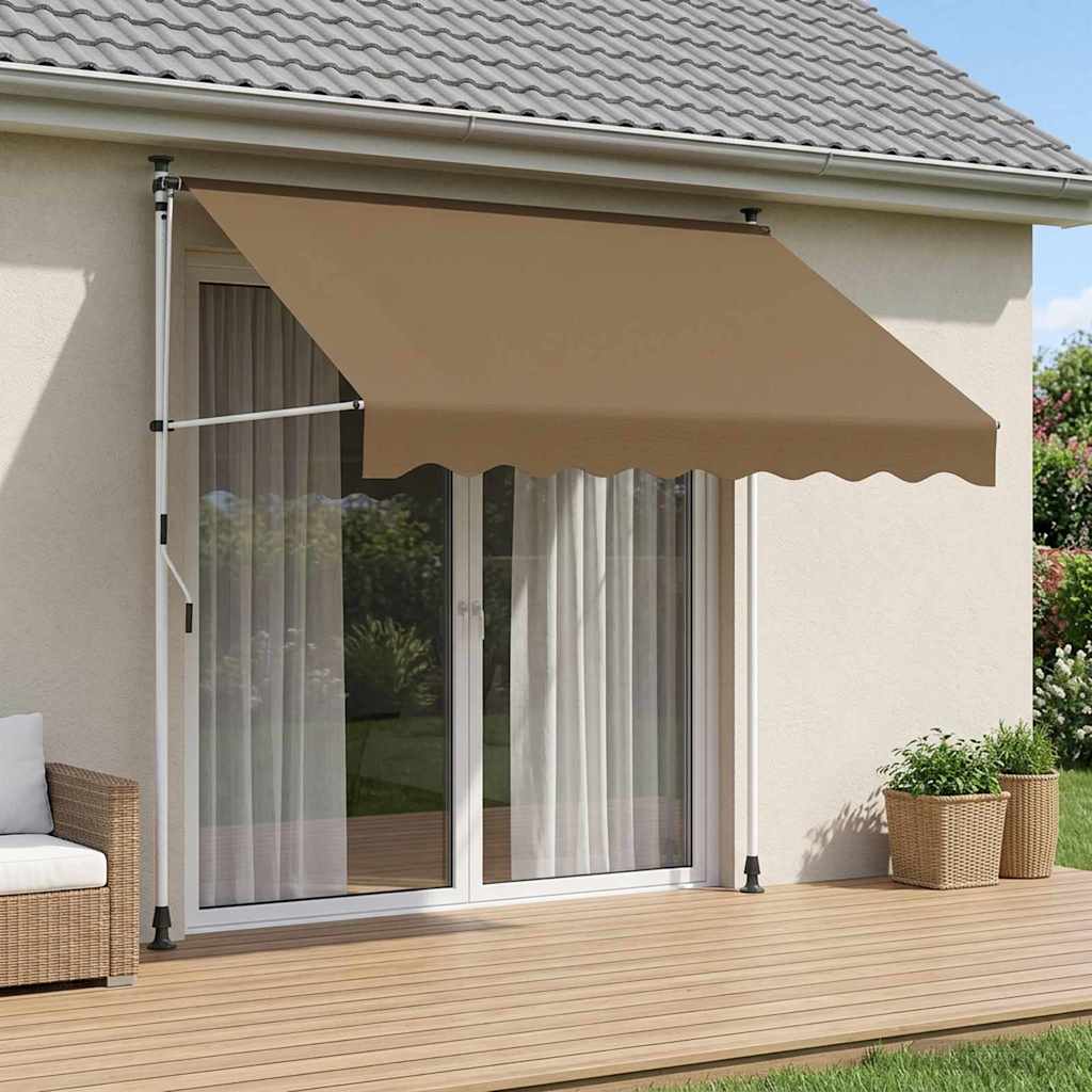 Handmatig uitschuifbare luifel Beige 250 cm