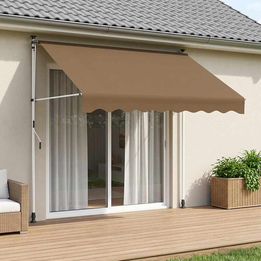 Handmatig uitschuifbare luifel Beige 300 cm