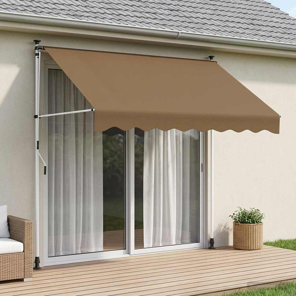 Handmatig uitschuifbare luifel Beige 350 cm