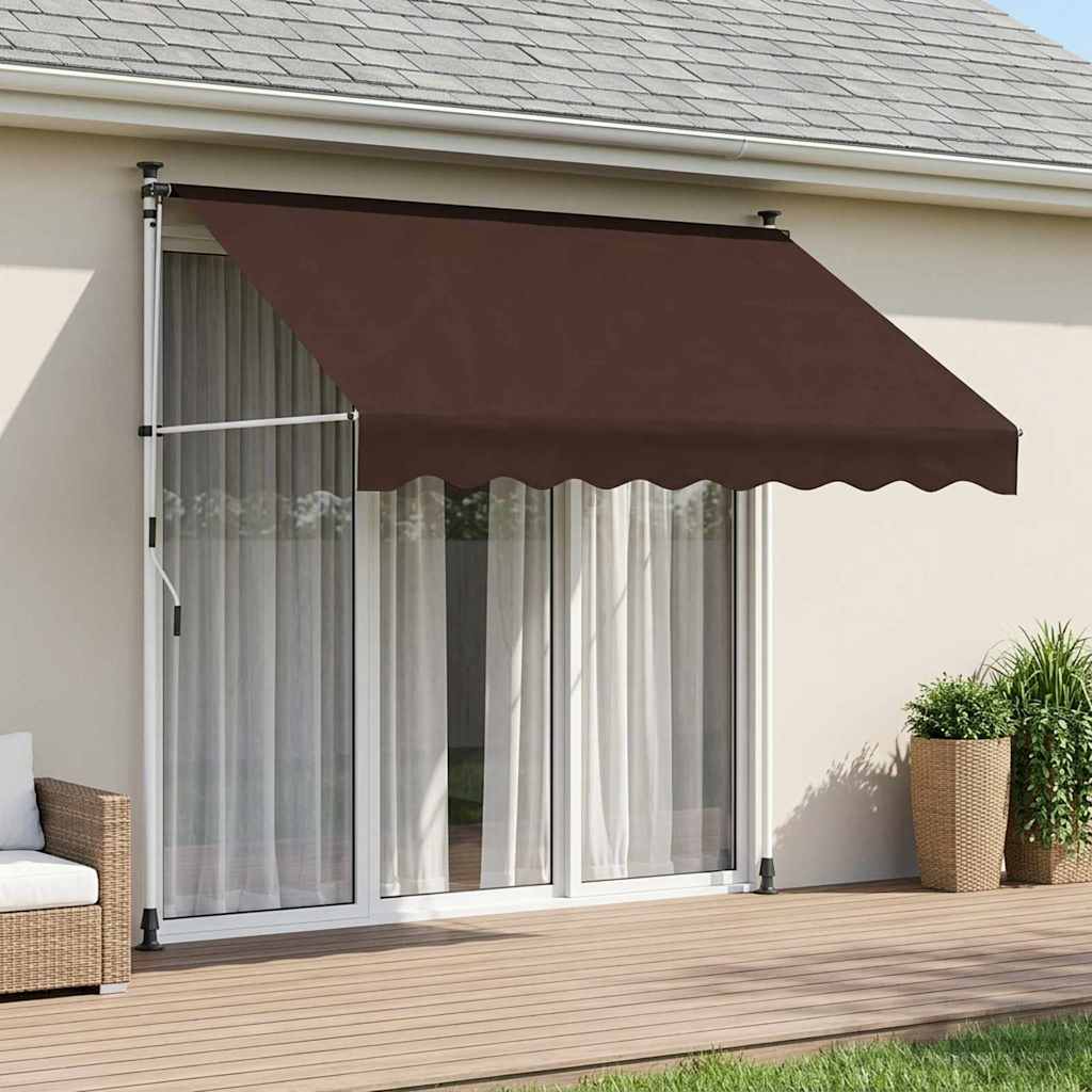 Handmatig uitschuifbare luifel Bruin 250 cm – afbeelding 1