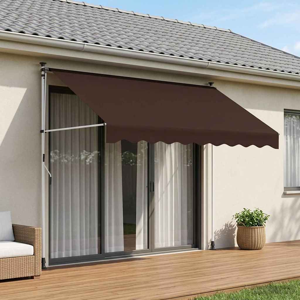 Handmatig uitschuifbare luifel Bruin 300 cm