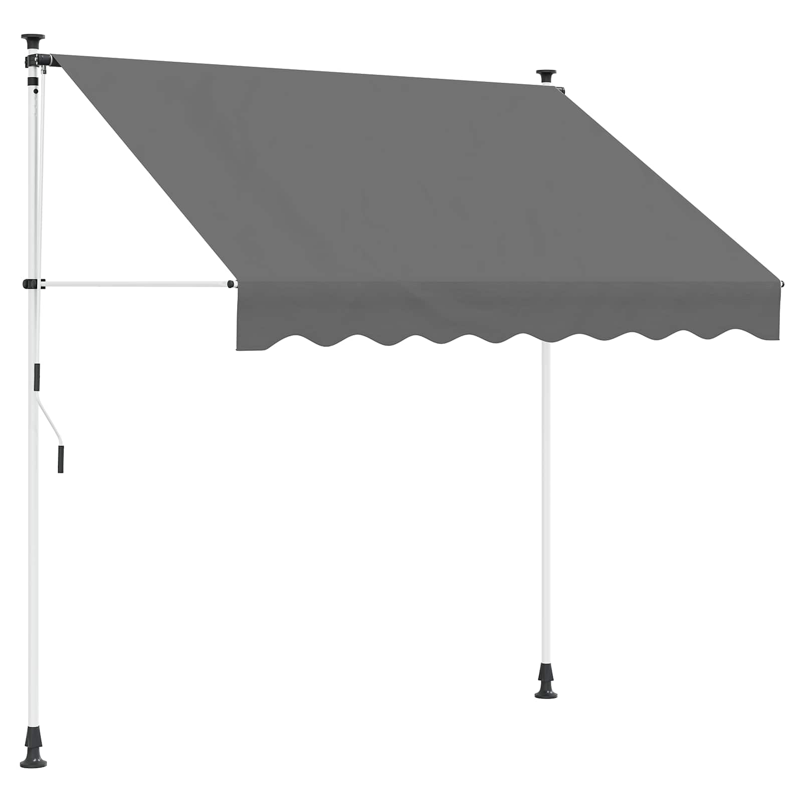 Handmatig uitschuifbare luifel Lichtgrijs 150 cm – afbeelding 1