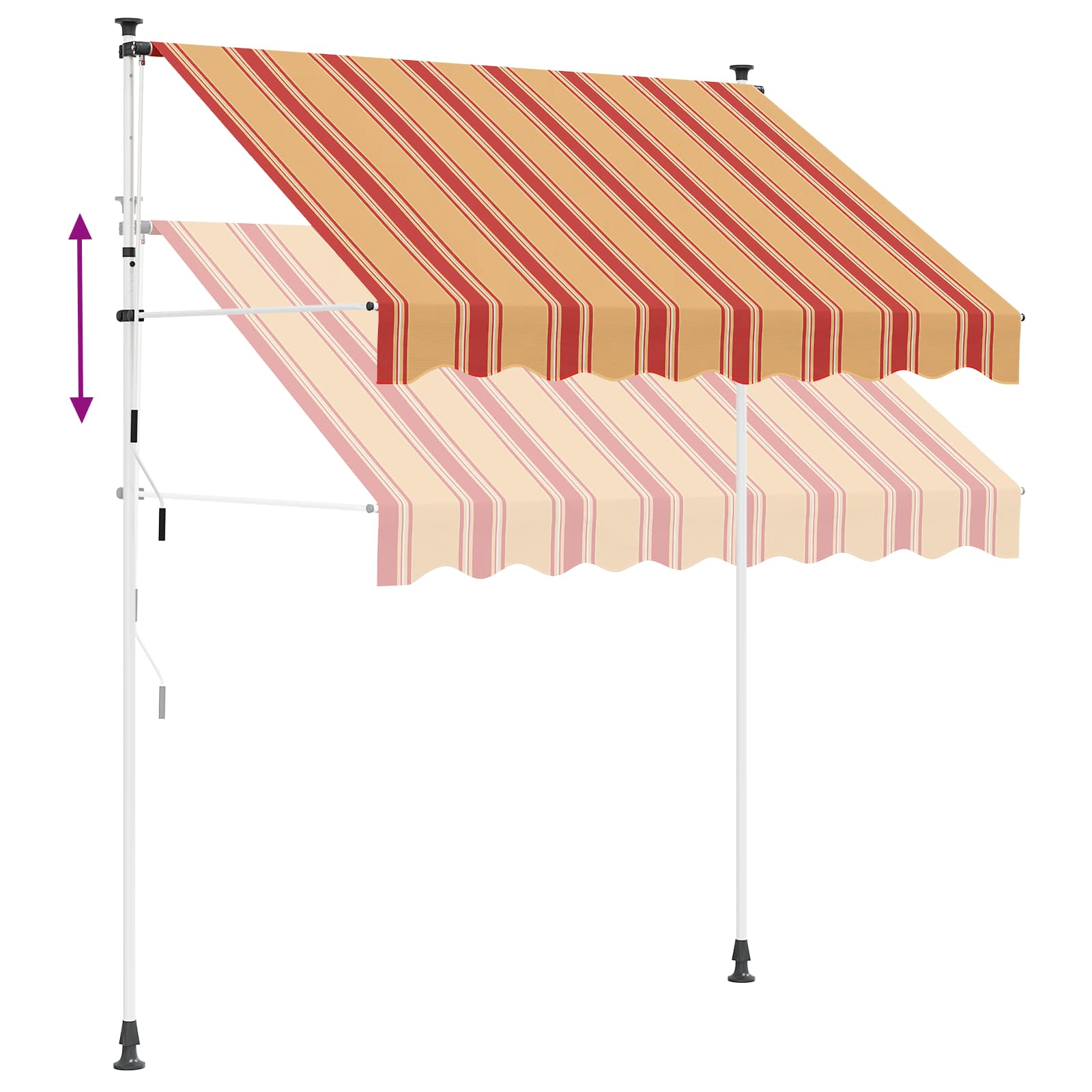 Handmatig uitschuifbare luifel Multikleur 150 x 115 x 300 cm – afbeelding 6